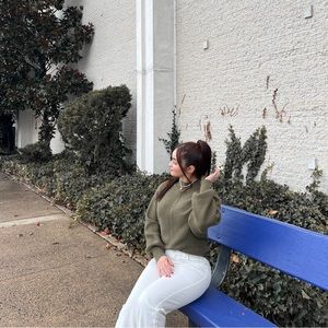 Sweater Soft Ribbed Knit Sweater Top